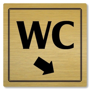 WC vpravo dolů, 100x100mm, zlatá, Utah